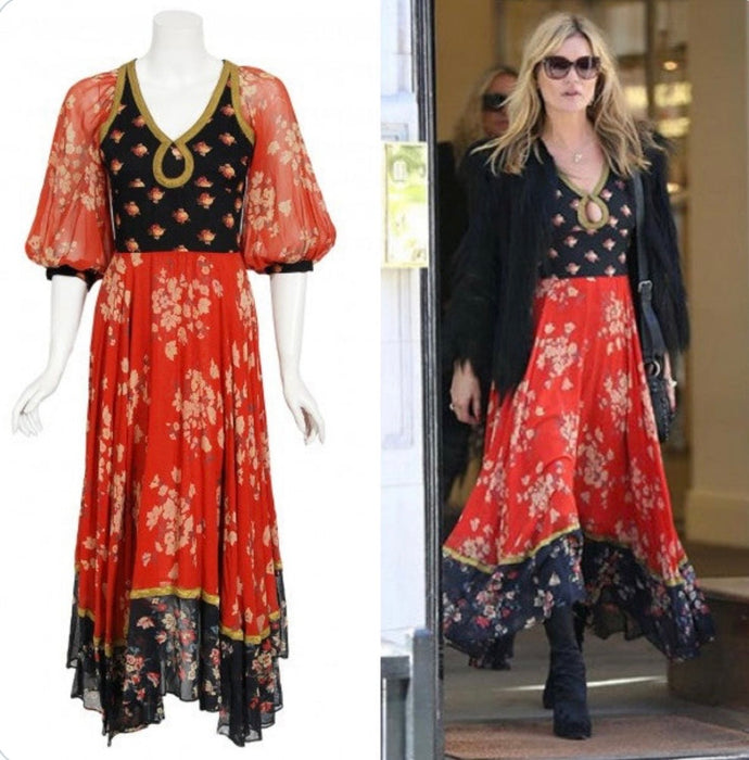 Thea Porter, 1971 documented floral print dress