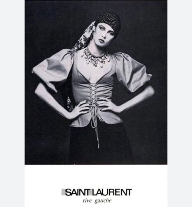 Yves Saint Laurent, Rive Gauche corset top with tassel ties