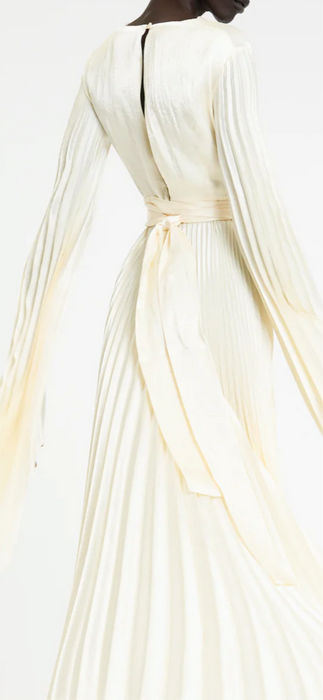 Arti, handmade pleated silk blend wrap dress