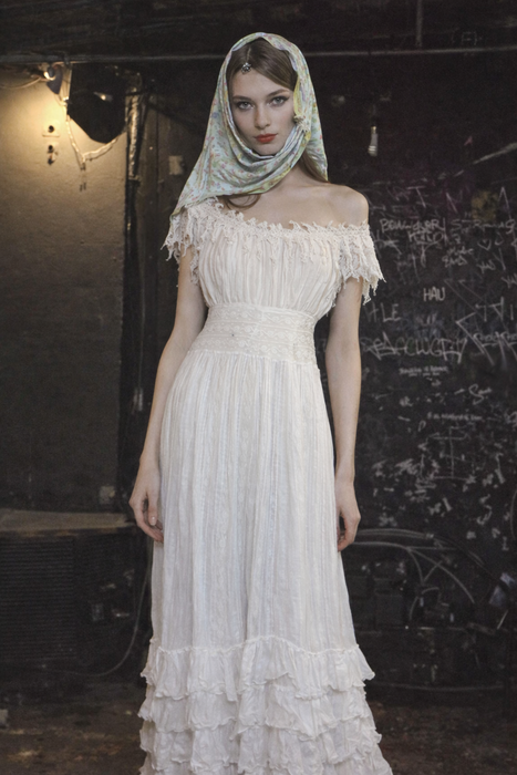 Glaze, Victorian reworked cotton and lace tiered dress
