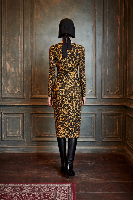 Yves Saint Laurent, Rive Gauche runway autumn/winter 1986/87 leopard print wool dress