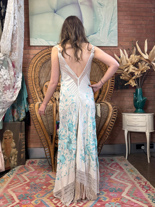 Roya, 40s silk floral scarf dress