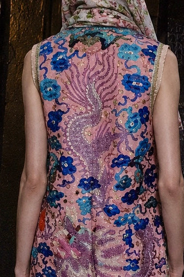 Magda, Late Qing dynasty Chinese silk embroidered waistcoat/dress