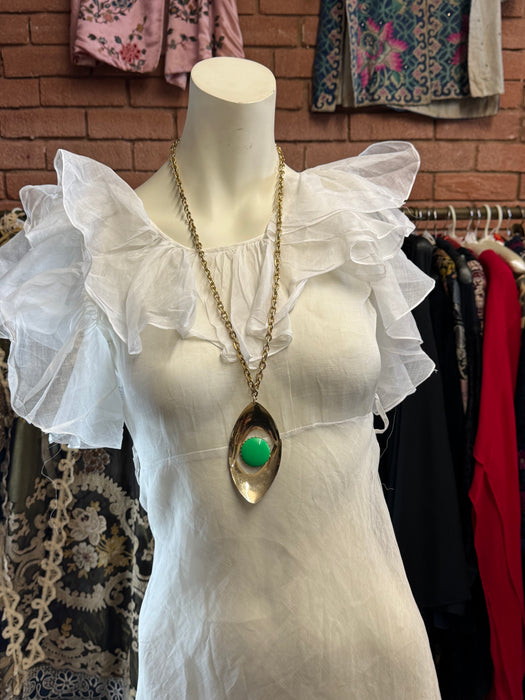 Montse, 70s green eye gold metal necklace