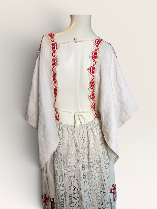 Dahlia, reworked Eastern European folk embroidered dress