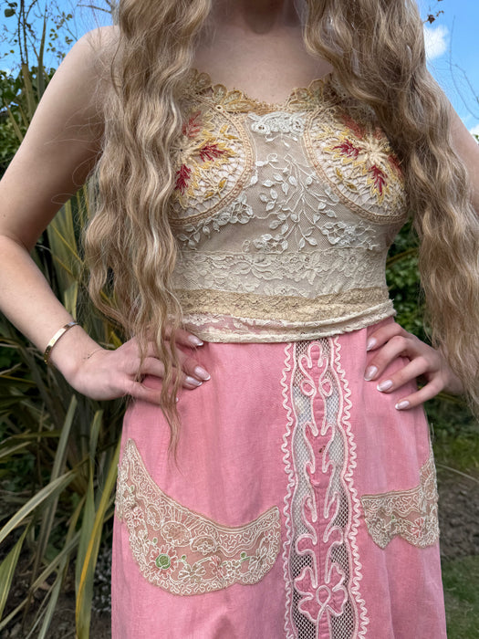 Brie, 30s pink and lace reworked dress