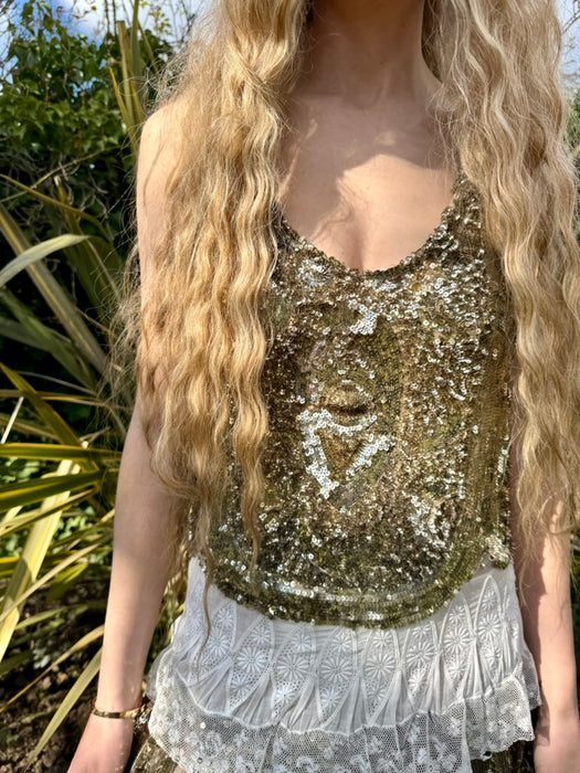 Madeus, reworked 20s sequins and lce tiered dress