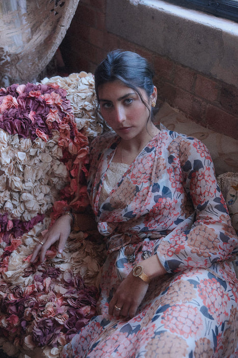 Quartz, 30s floral chiffon and lace dress and jacket