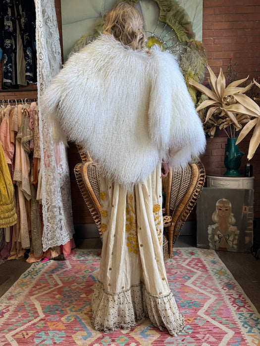 Sadie, 80s Mongolian white fur cape