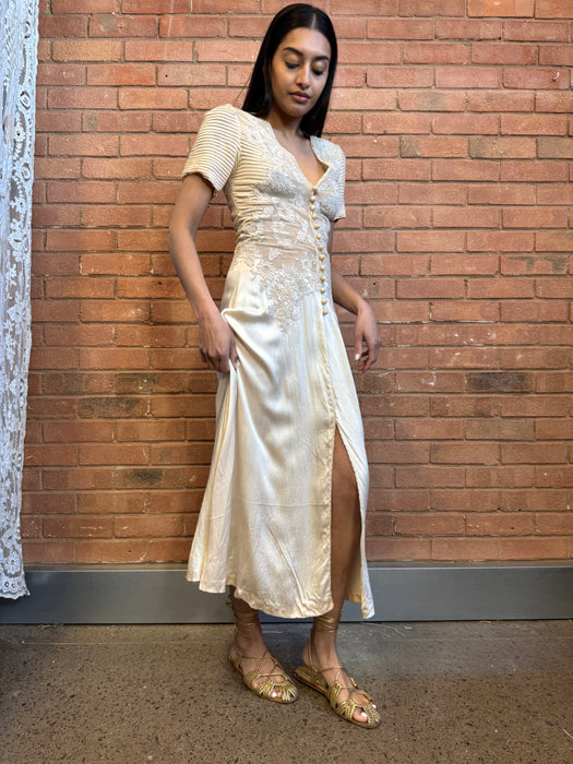 Ostuni, 30s cream silk and lace dress