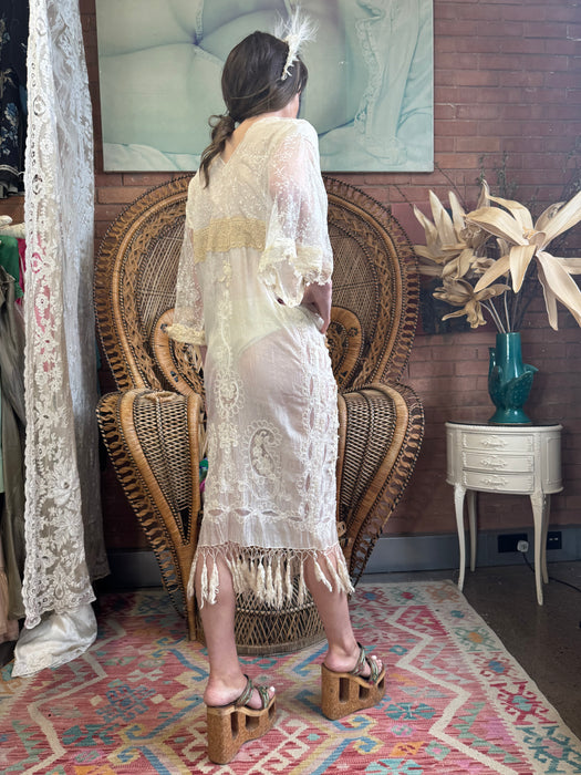 Guava, 20s French reworked lace kaftan