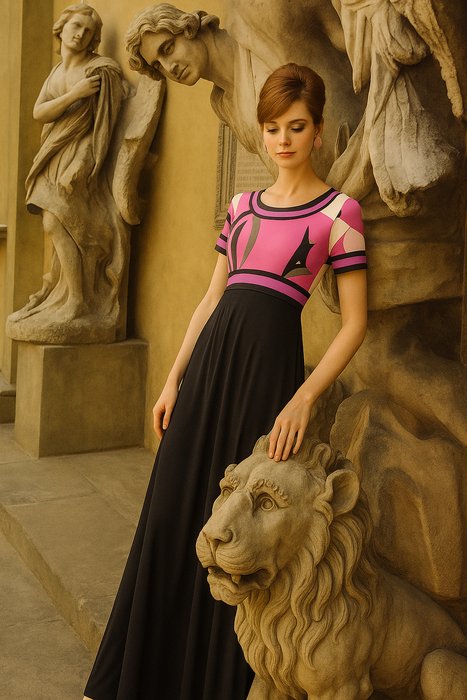 Pucci, 70s long silk dress