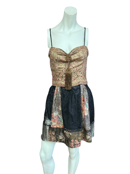 Laine, reworked short 20s lame beaded and lace dress