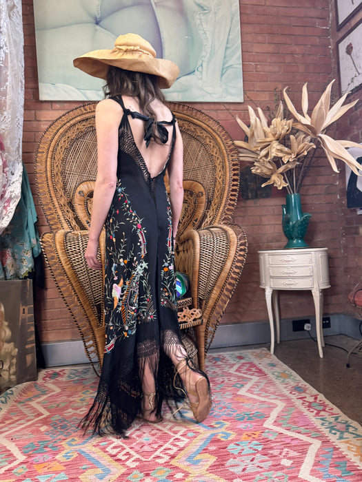 Flynn, 40s floral silk scarf dress