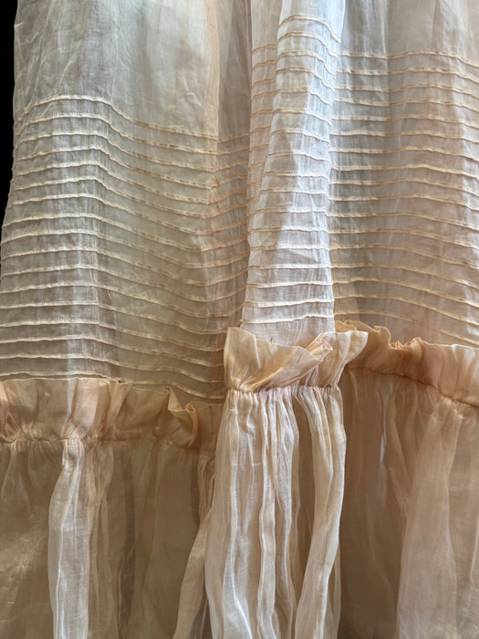 Toni, Victorian blush pink organza long gown