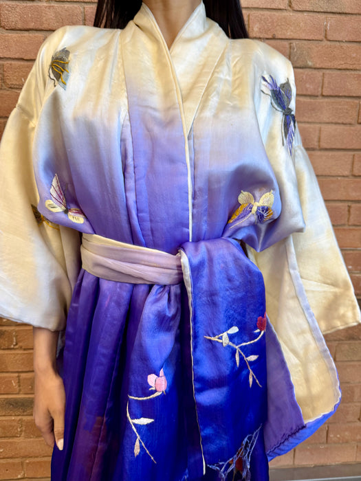 Delilah, 40s Japanese silk ombré embroidered kimono