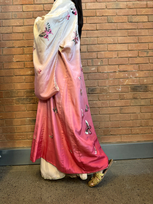 Mariposa, 40s silk ombré embroidered Japanese kimono