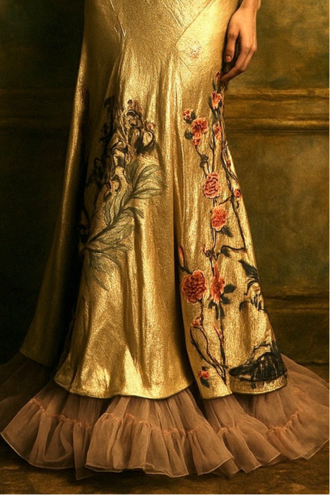 Chalice, 20s Silver lame reworked gown