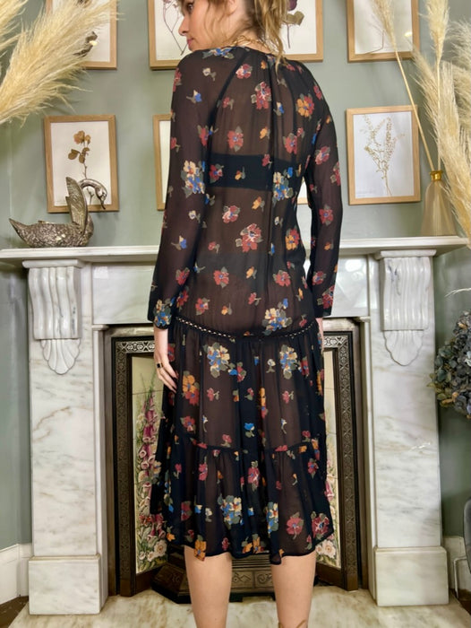 Hannah, vintage floral midi dress