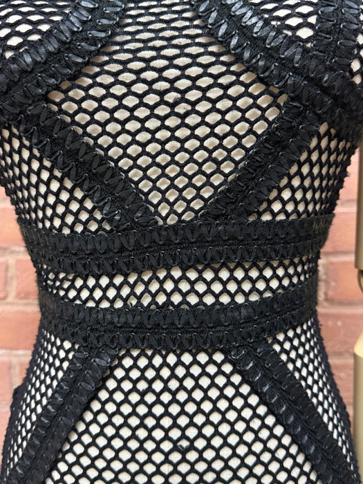 Astor, vintage fishnet and leather mermaid dress