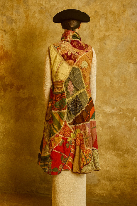 Reworked Patchwork Reworked Sample Sandy, reworked patchwork 40s long waistcoat – One Vintage