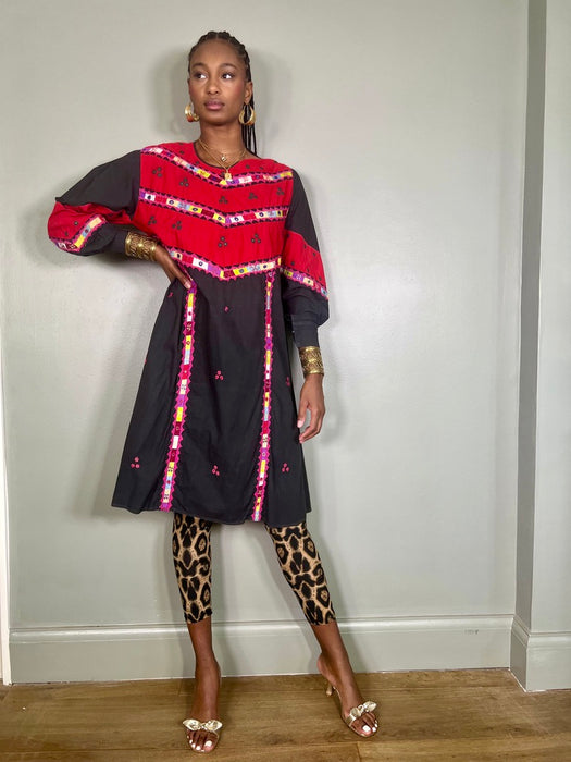 Gabby, 70s cotton tribal dress