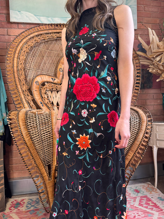 Kirsty, 40s floral silk scarf dress