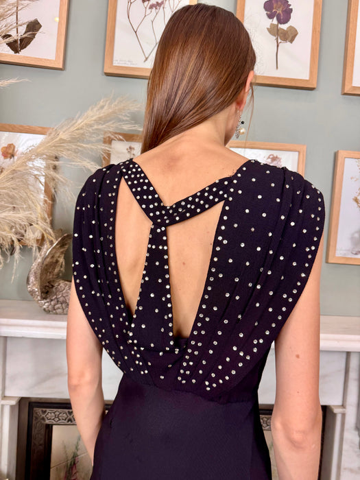 Blossom, 30s silk bias cut and diamanté dress