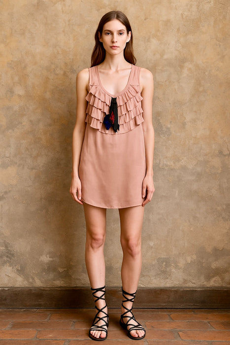 Lanvin 2004, silk short ruffle dress