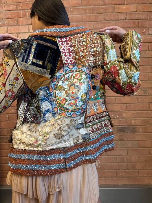 Madena, reworked patchwork 40s jacket