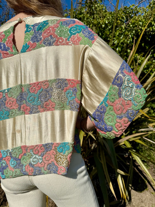 Claude, 20s Oriental beaded and silk top