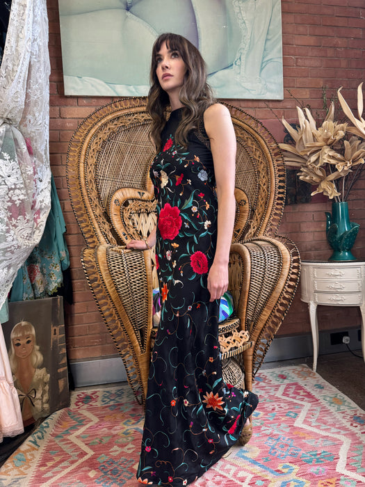 Kirsty, 40s floral silk scarf dress
