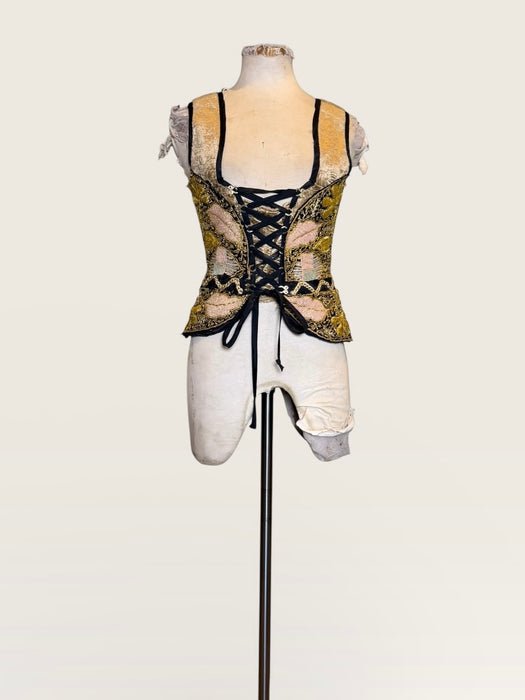 Marce, reworked 70s corseted top with Ottoman embroidery