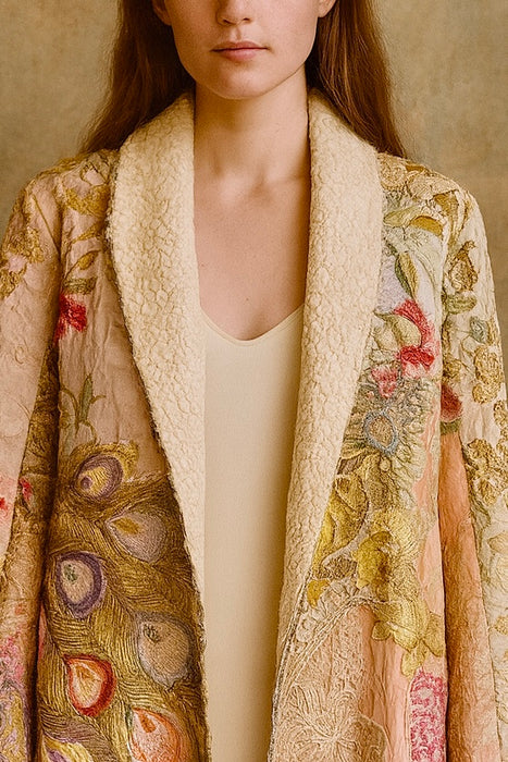 Nat, reworked Vintage long patchwork jacket