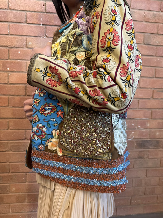 Madena, reworked patchwork 40s jacket