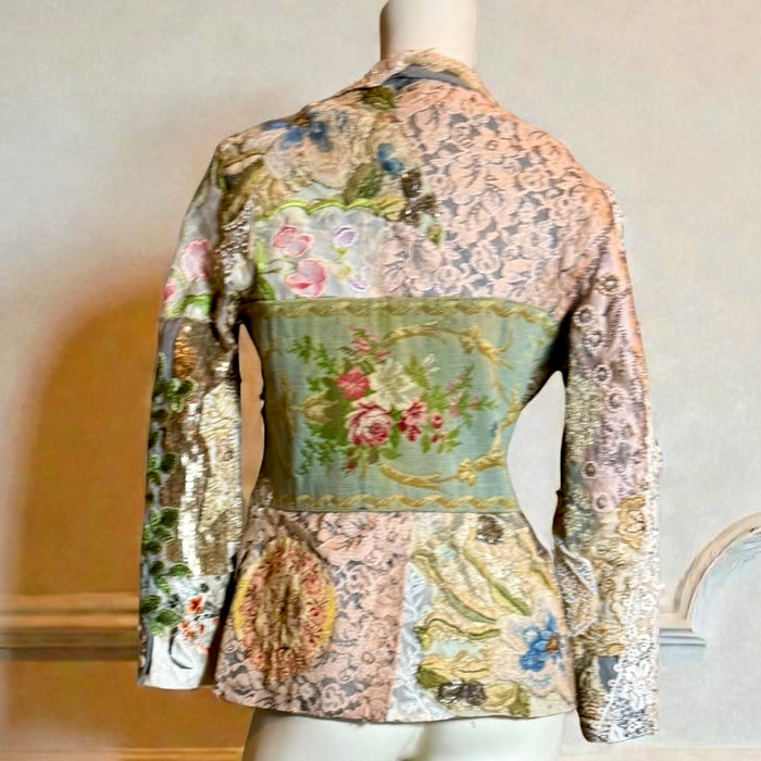 Frankly, antique patchwork of needlepoint, lace and beaded embroideries