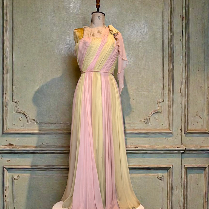 Catherine, 60s couture chiffon pleated dress