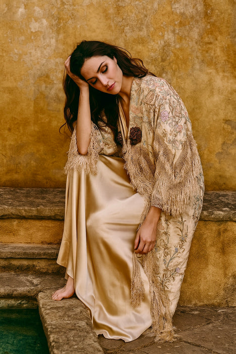 Allison, reworked 18th century fringed coat