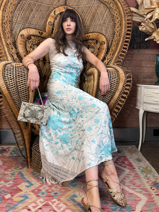 Roya, 40s silk floral scarf dress