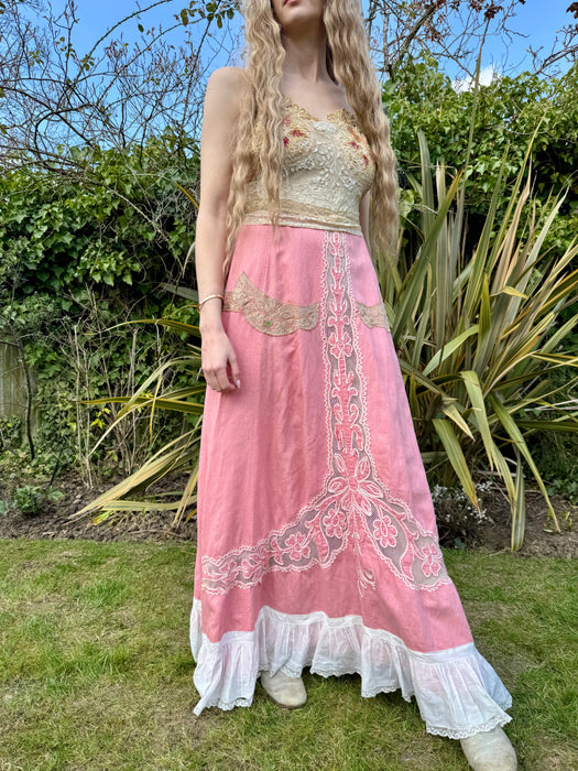 Brie, 30s pink and lace reworked dress