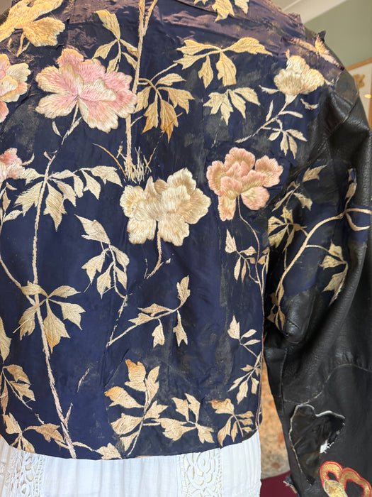 Omega, reworked 70s embroidered biker jacket