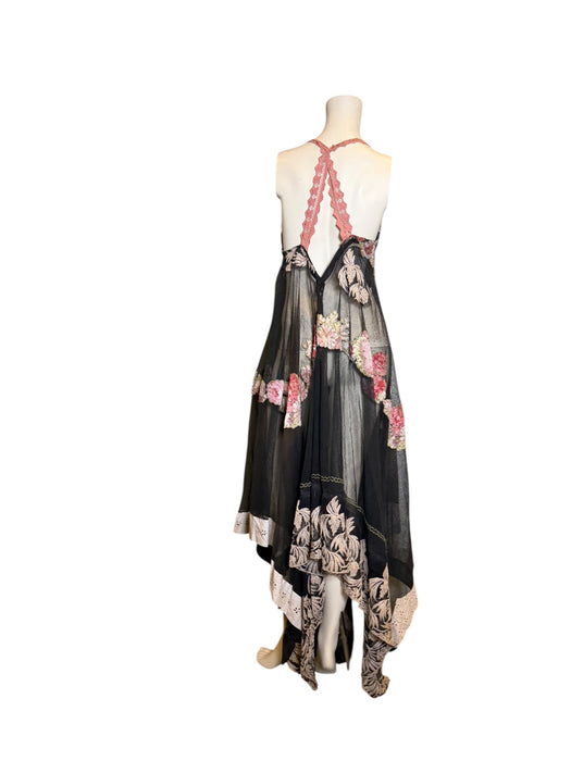 Amber, reworked 1940s French floral embroidered lace dress