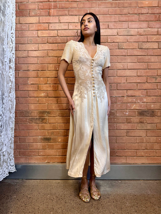 Ostuni, 30s cream silk and lace dress