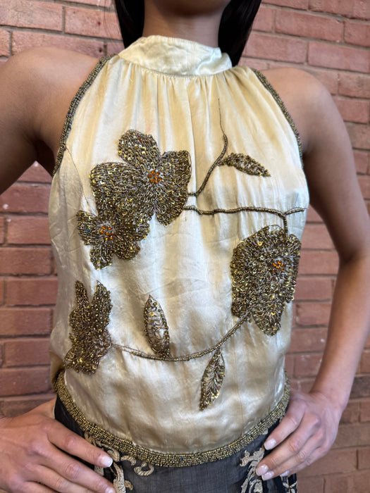 Tilly, reworked 20s beaded and voile print dress