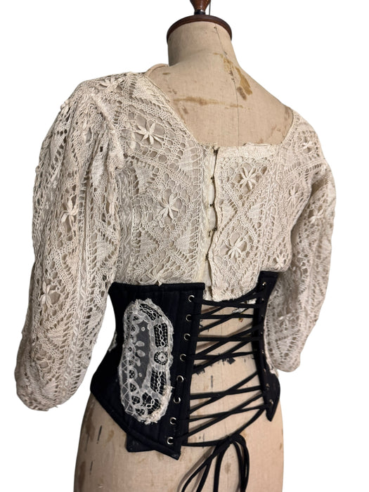 Astor, reworked Victorian corseted beaded blouse