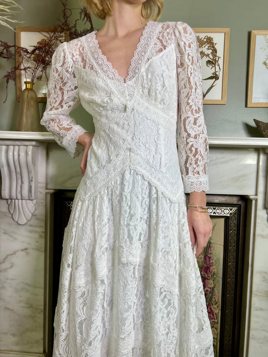 Deedee, white lace handkerchief dress
