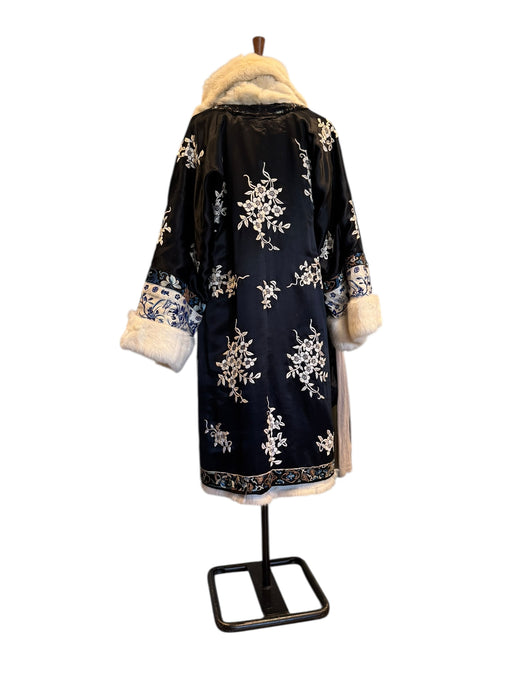 Omnia, 30s silk embroidered reversible fur coat