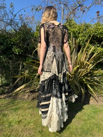 Hera, reworked monochrome 20s lace coat