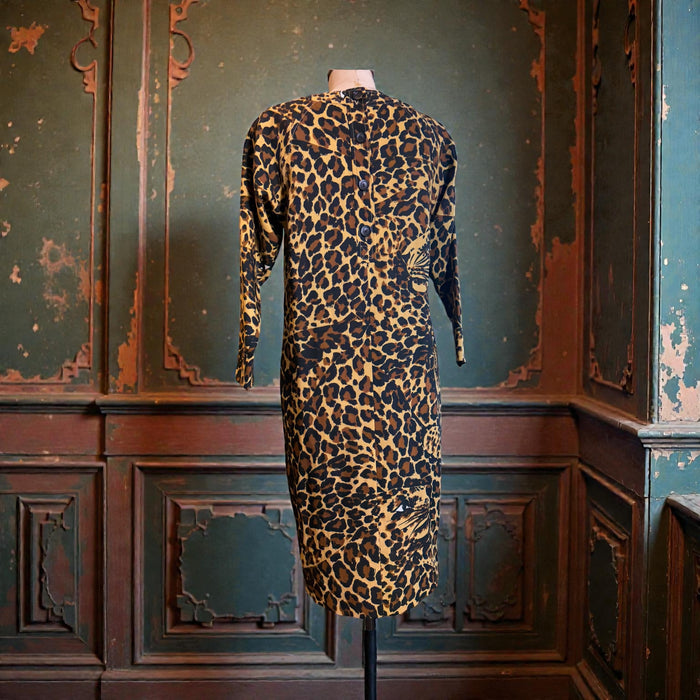 Yves Saint Laurent, Rive Gauche runway autumn/winter 1986/87 leopard print wool dress