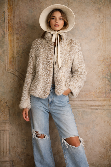Bambi, 70s rare Bambi print fur jacket